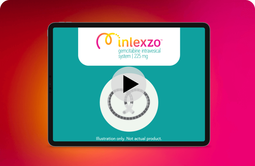 Video thumbnail showing a preview of how INLEXZO™ works with the Pretzel shaped device and logo shown.